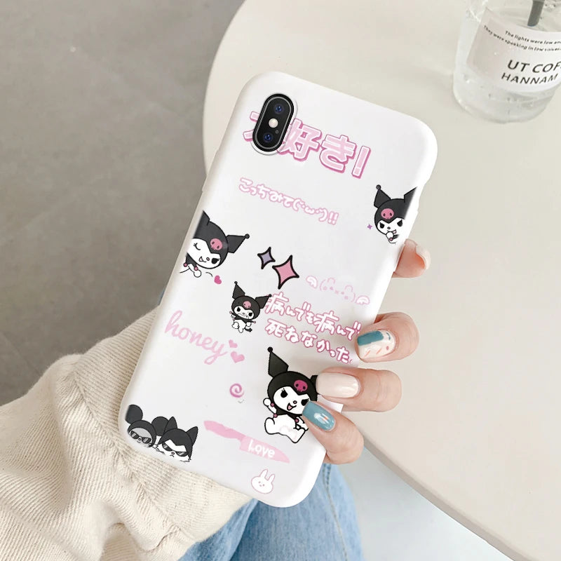 Cartoon Phone Case for For Apple iphone X XS Max XR Anti-drop Cinnamoroll Kuromi Hello Kitty Silicone Siling Back Cover