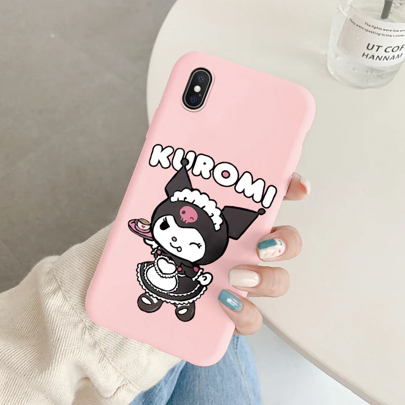 Cartoon Phone Case for For Apple iphone X XS Max XR Anti-drop Cinnamoroll Kuromi Hello Kitty Silicone Siling Back Cover