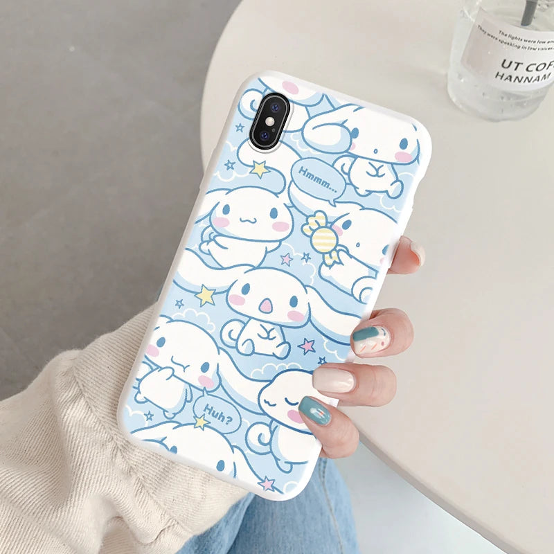 Cartoon Phone Case for For Apple iphone X XS Max XR Anti-drop Cinnamoroll Kuromi Hello Kitty Silicone Siling Back Cover