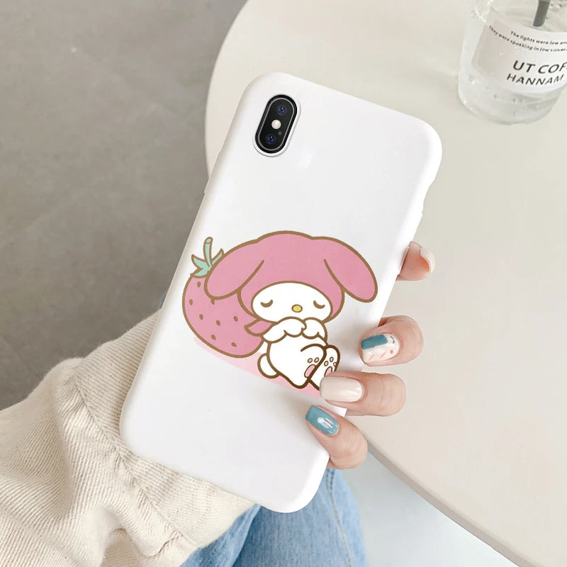 Cartoon Phone Case for For Apple iphone X XS Max XR Anti-drop Cinnamoroll Kuromi Hello Kitty Silicone Siling Back Cover