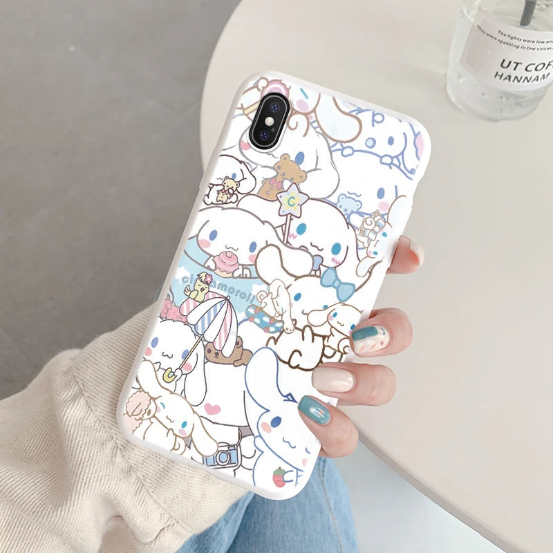 Cartoon Phone Case for For Apple iphone X XS Max XR Anti-drop Cinnamoroll Kuromi Hello Kitty Silicone Siling Back Cover