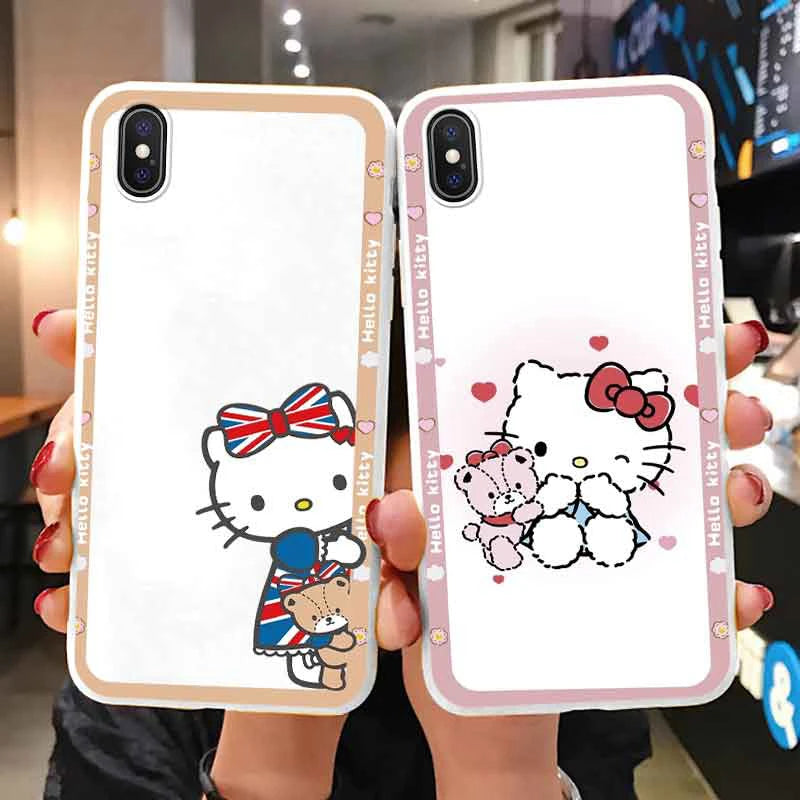 Cartoon Phone Case for For Apple iphone X XS Max XR Anti-drop Cinnamoroll Kuromi Hello Kitty Silicone Siling Back Cover