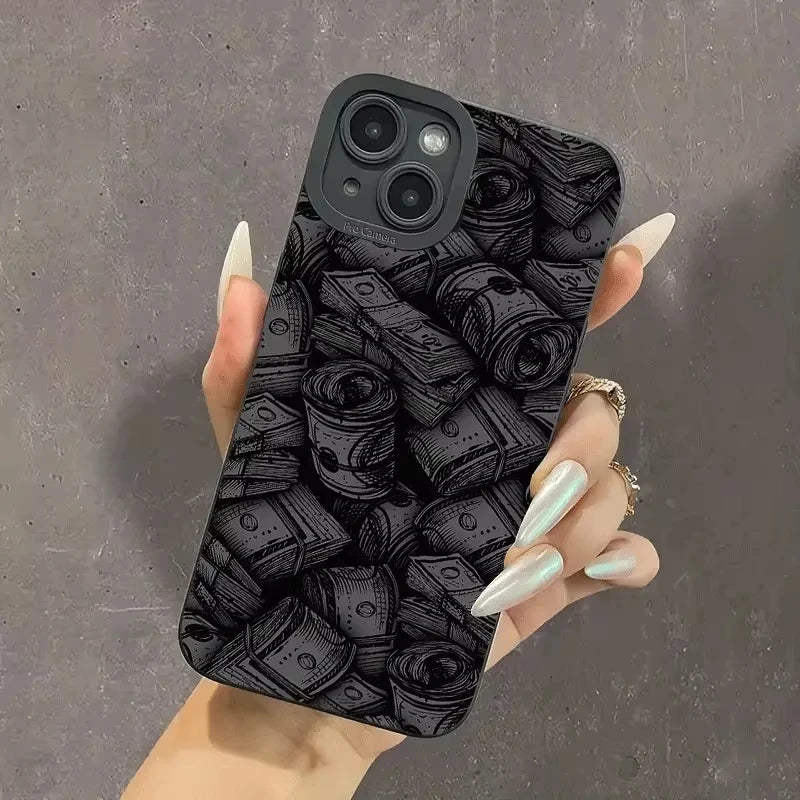 Banknotes pattern bill black Phone Case For iPhone