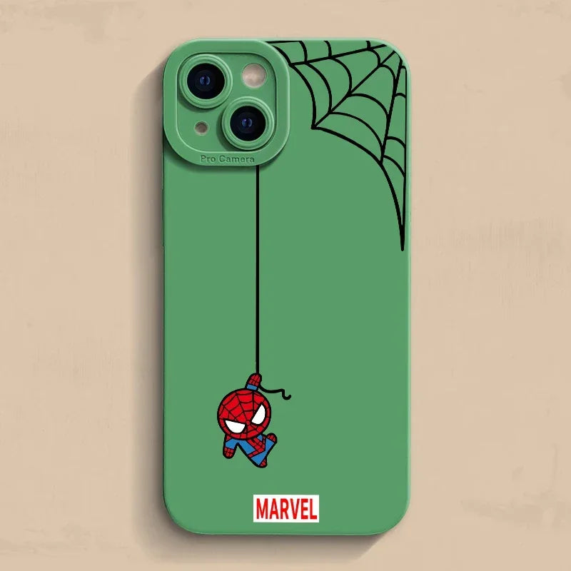 Matte Phone Case For iPhone Cartoon Marvel Spider Man Soft Silicone