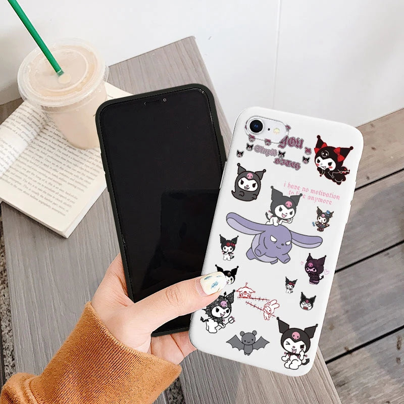 Cartoon Phone Case for For Apple iphone X XS Max XR Anti-drop Cinnamoroll Kuromi Hello Kitty Silicone Siling Back Cover