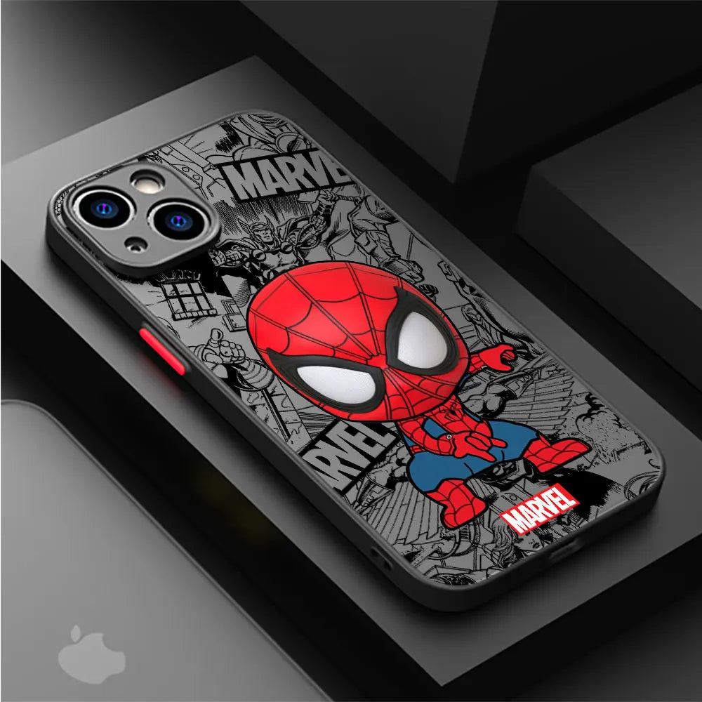 Marvel Groot Spiderman Case for iPhone SE 12 Mini 13 Pro Max 14 Plus XS X 15 11 XR 8 Shockproof