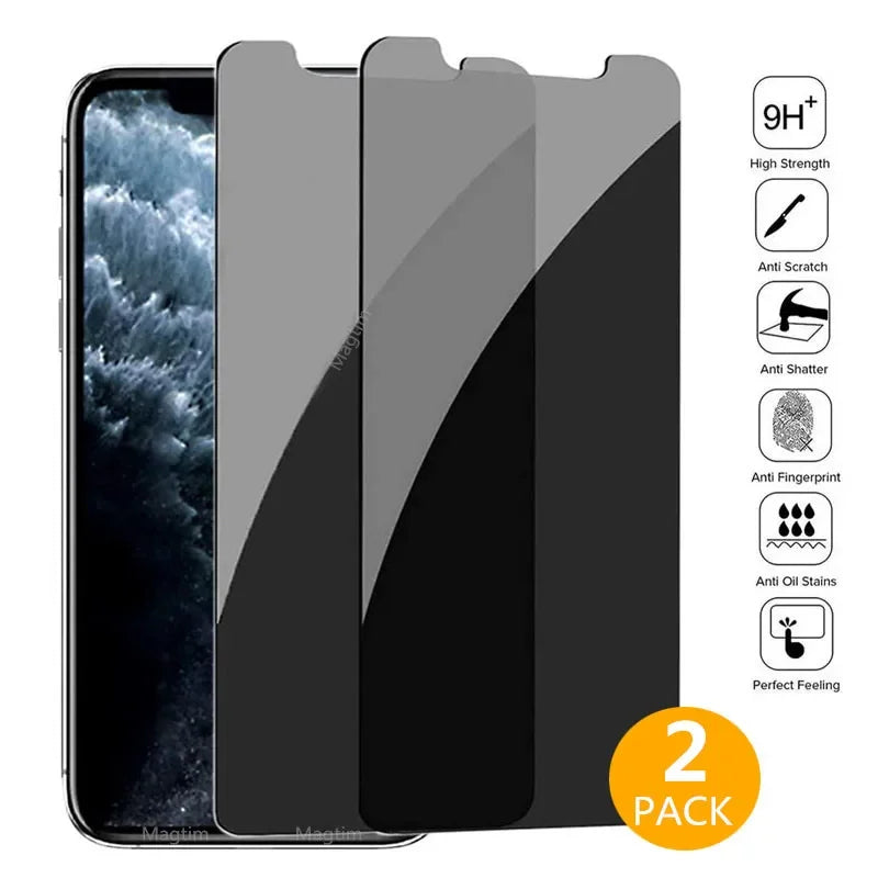 1-2Pcs Private Tempered Glass for iPhone 14 13 12 11 16 Pro Max XS XR SE2020 and more Anti-Spy Screen Protectors