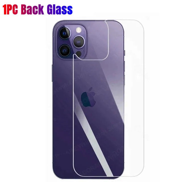 2in1 Back Tempered Glass For iPhone 16 15 14 13 12 Pro Max 15 Plus 15 pro max 16Pro Back Screen Protector