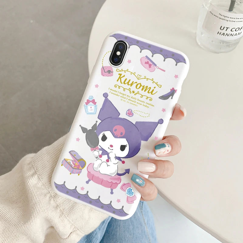 Cartoon Phone Case for For Apple iphone X XS Max XR Anti-drop Cinnamoroll Kuromi Hello Kitty Silicone Siling Back Cover