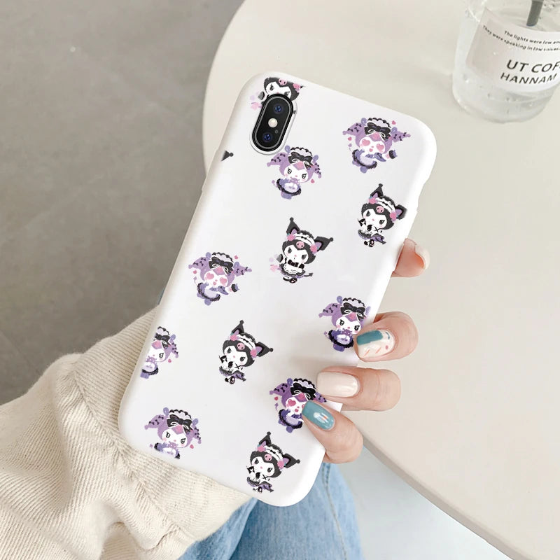 Cartoon Phone Case for For Apple iphone X XS Max XR Anti-drop Cinnamoroll Kuromi Hello Kitty Silicone Siling Back Cover