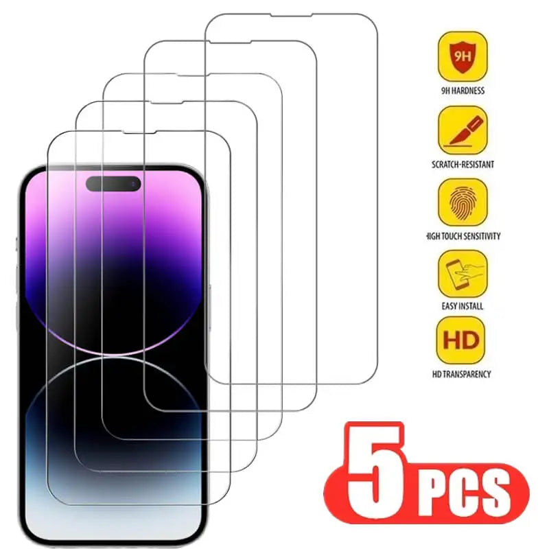 Tempered Glass for iPhone 14 Pro 15 16 13 12 11 pro max screen protector for iphone 15 pro