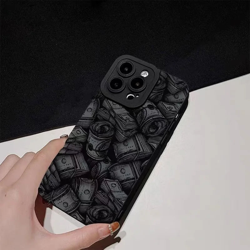 Banknotes pattern bill black Phone Case For iPhone