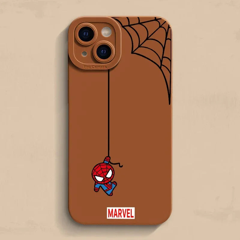 Matte Phone Case For iPhone Cartoon Marvel Spider Man Soft Silicone