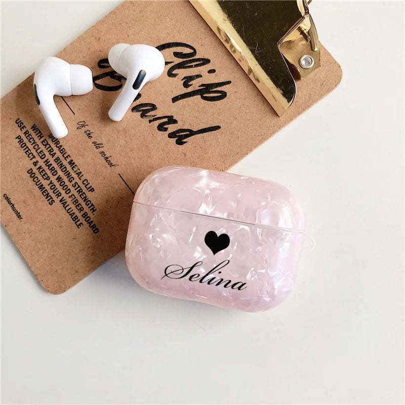 Custom Name Glitter Case For Airpods 1 2 Pro 3  Protective Personalized Letters Luxury Silicone Cover