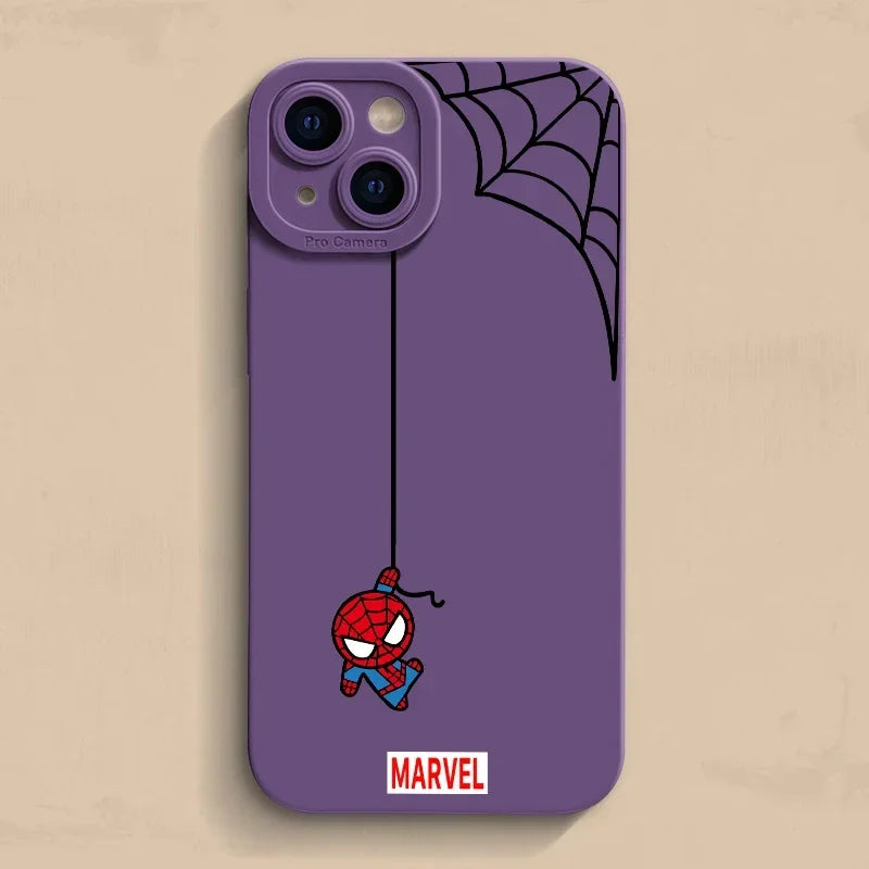 Matte Phone Case For iPhone Cartoon Marvel Spider Man Soft Silicone