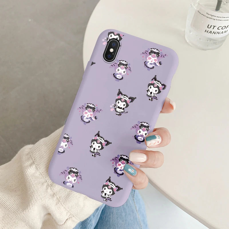 Cartoon Phone Case for For Apple iphone X XS Max XR Anti-drop Cinnamoroll Kuromi Hello Kitty Silicone Siling Back Cover