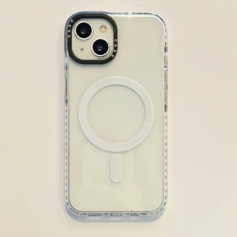 Magnetic clear anti-fall case for iphone 11 13 12 14 15 16 Pro MAX 16 PLUS