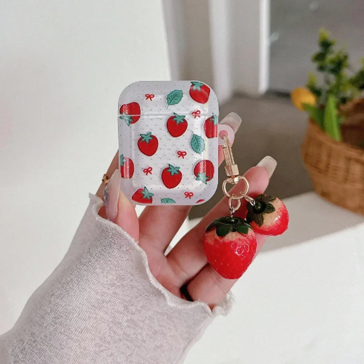 Cute fruit  strawberry Case For Airpods Pro Cover For Airpod 4th（2024）3 2 1 Soft Shell