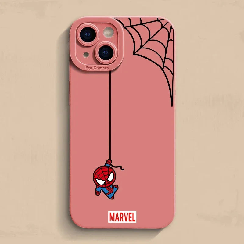 Matte Phone Case For iPhone Cartoon Marvel Spider Man Soft Silicone