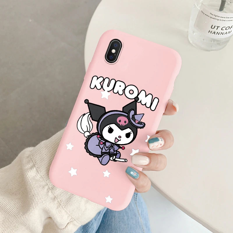 Cartoon Phone Case for For Apple iphone X XS Max XR Anti-drop Cinnamoroll Kuromi Hello Kitty Silicone Siling Back Cover