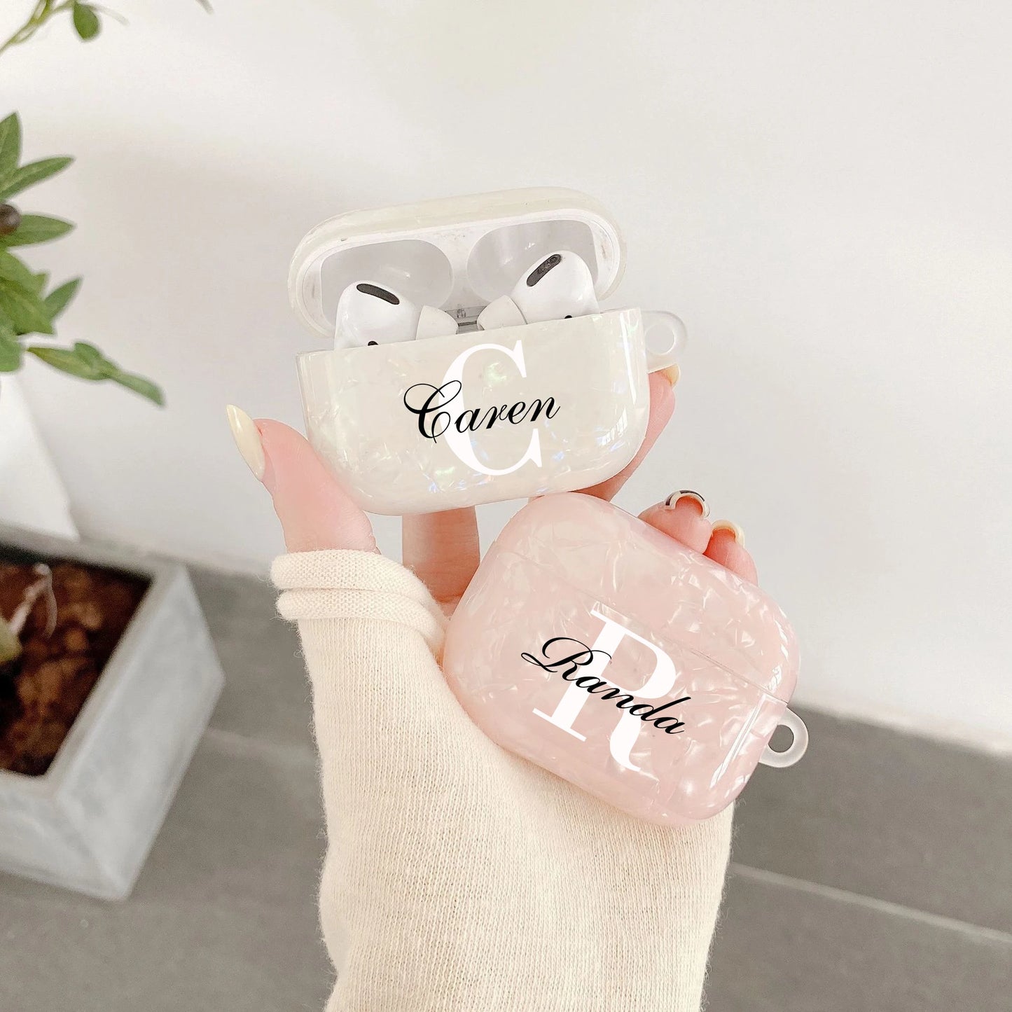 Custom Name Glitter Case For Airpods 1 2 Pro 3  Protective Personalized Letters Luxury Silicone Cover