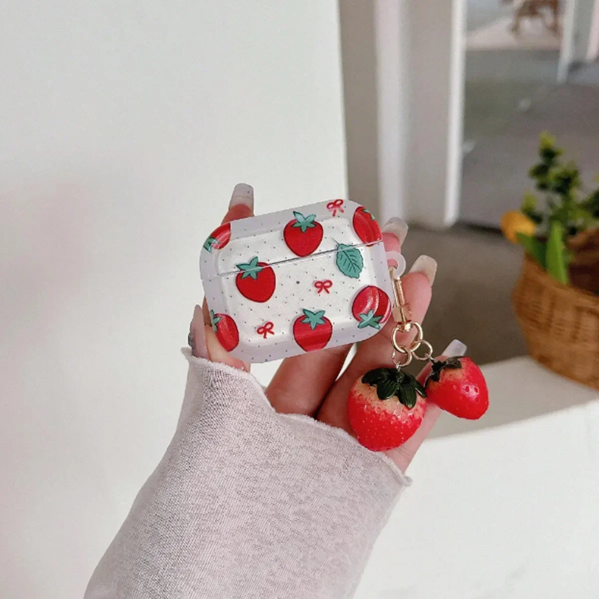 Cute fruit  strawberry Case For Airpods Pro Cover For Airpod 4th（2024）3 2 1 Soft Shell