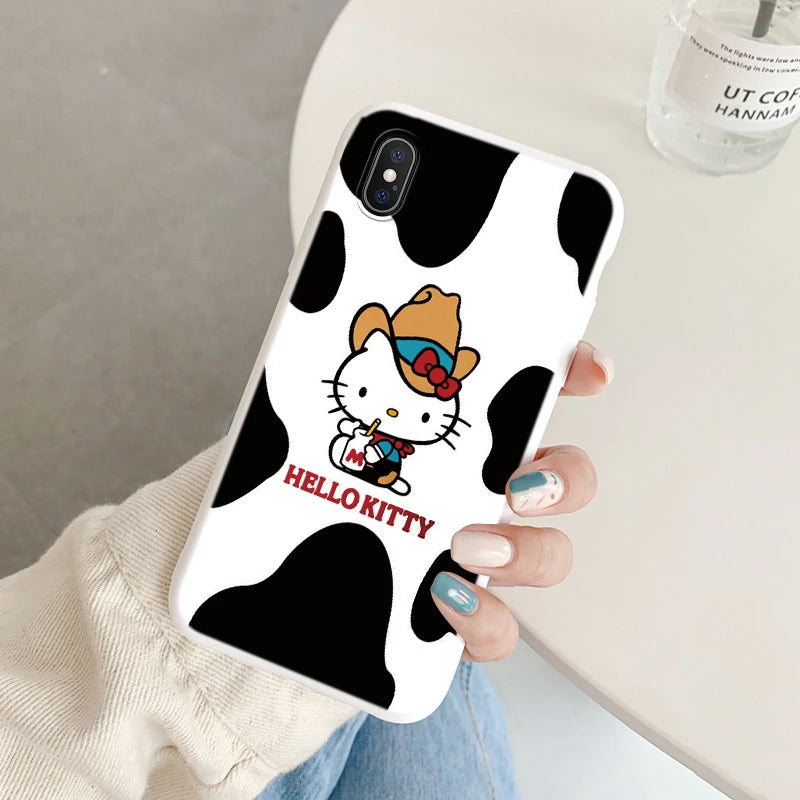 Cartoon Phone Case for For Apple iphone X XS Max XR Anti-drop Cinnamoroll Kuromi Hello Kitty Silicone Siling Back Cover