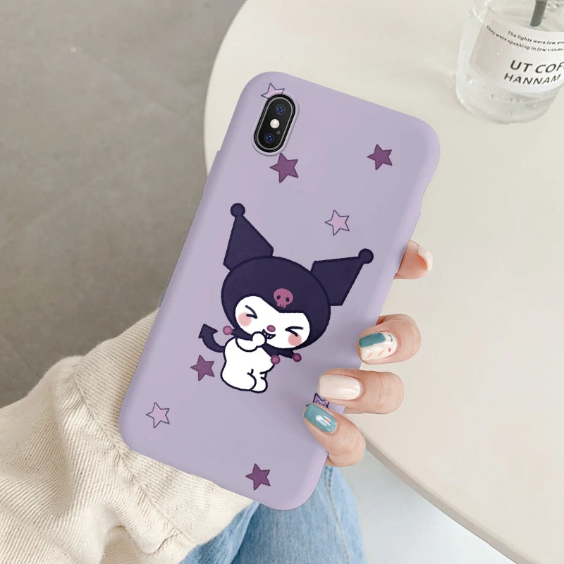 Cartoon Phone Case for For Apple iphone X XS Max XR Anti-drop Cinnamoroll Kuromi Hello Kitty Silicone Siling Back Cover