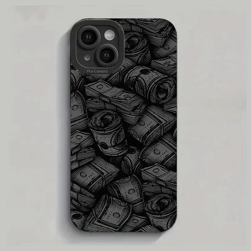 Banknotes pattern bill black Phone Case For iPhone