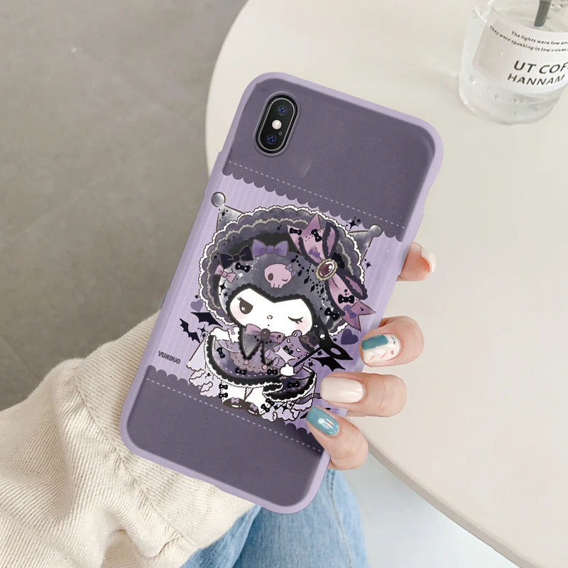 Cartoon Phone Case for For Apple iphone X XS Max XR Anti-drop Cinnamoroll Kuromi Hello Kitty Silicone Siling Back Cover