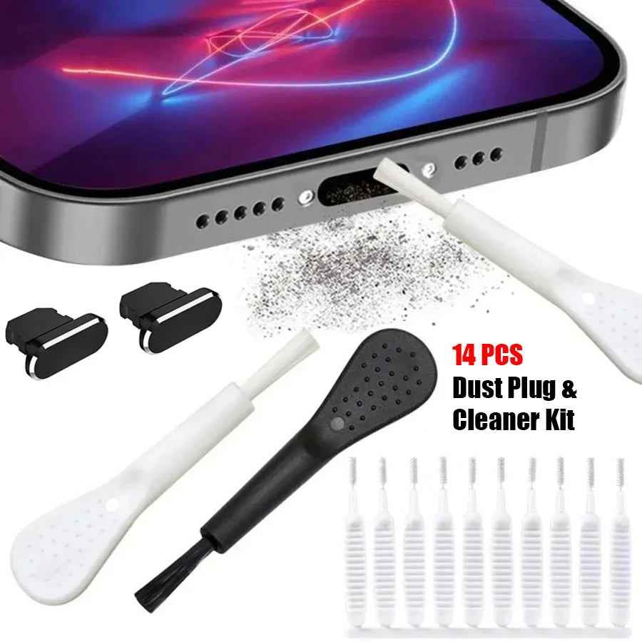 13PCS Mobile Phone Speaker Dust Removal Cleaner Tool Kit For iPhone 14 13 Pro Max Earphones Charge Port Dustproof Cleaning Brush