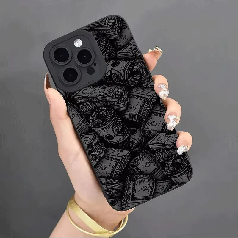 Banknotes pattern bill black Phone Case For iPhone