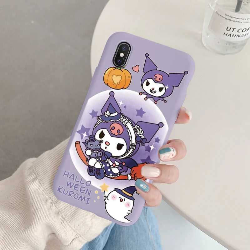 Cartoon Phone Case for For Apple iphone X XS Max XR Anti-drop Cinnamoroll Kuromi Hello Kitty Silicone Siling Back Cover