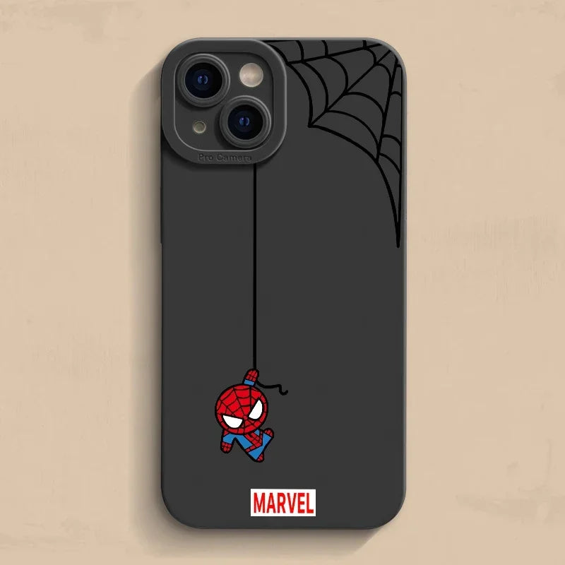 Matte Phone Case For iPhone Cartoon Marvel Spider Man Soft Silicone