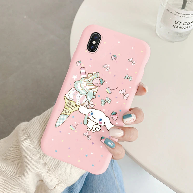 Cartoon Phone Case for For Apple iphone X XS Max XR Anti-drop Cinnamoroll Kuromi Hello Kitty Silicone Siling Back Cover